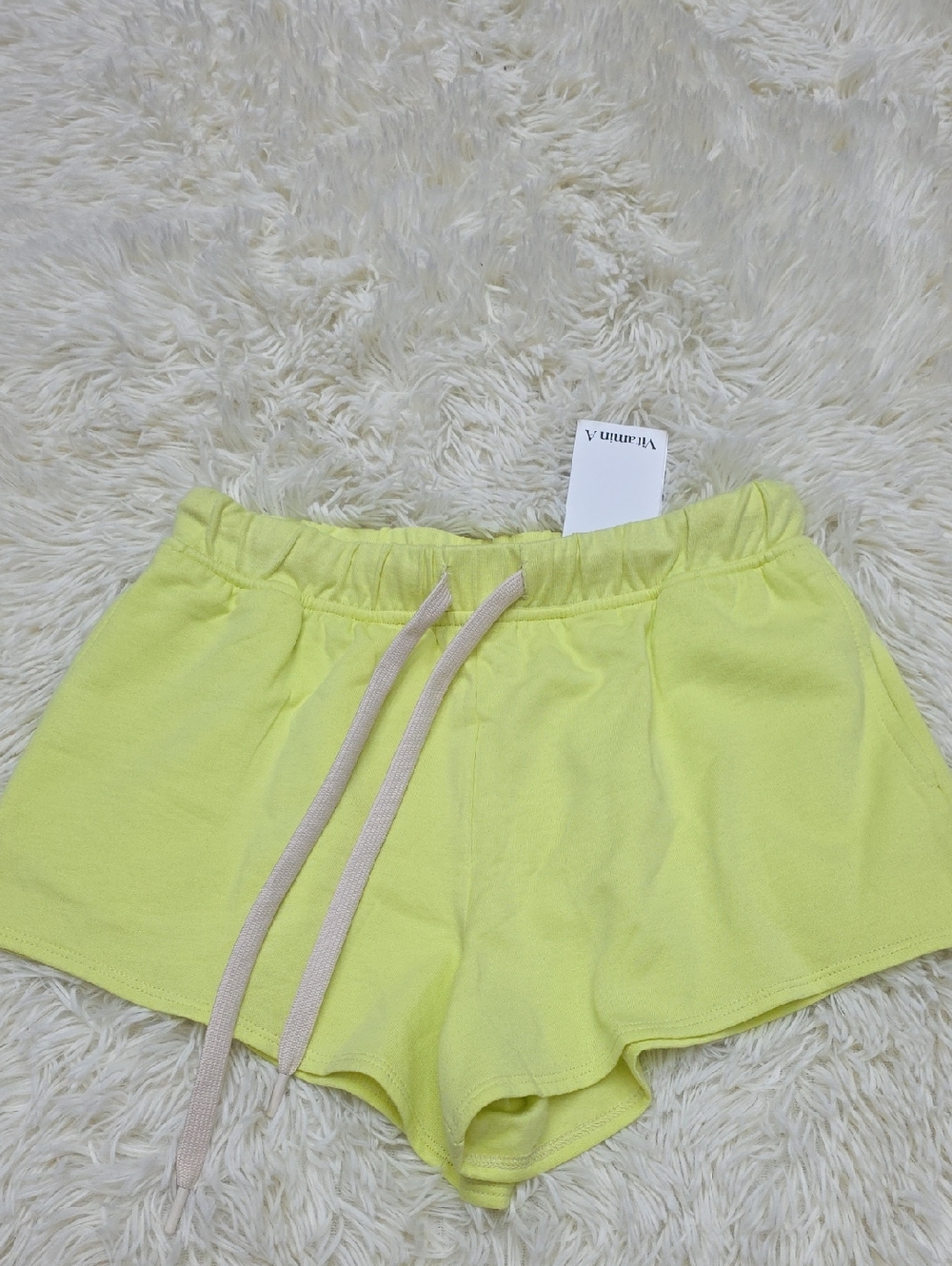 Women's Neon Yellow Drawstring Lounge Shorts